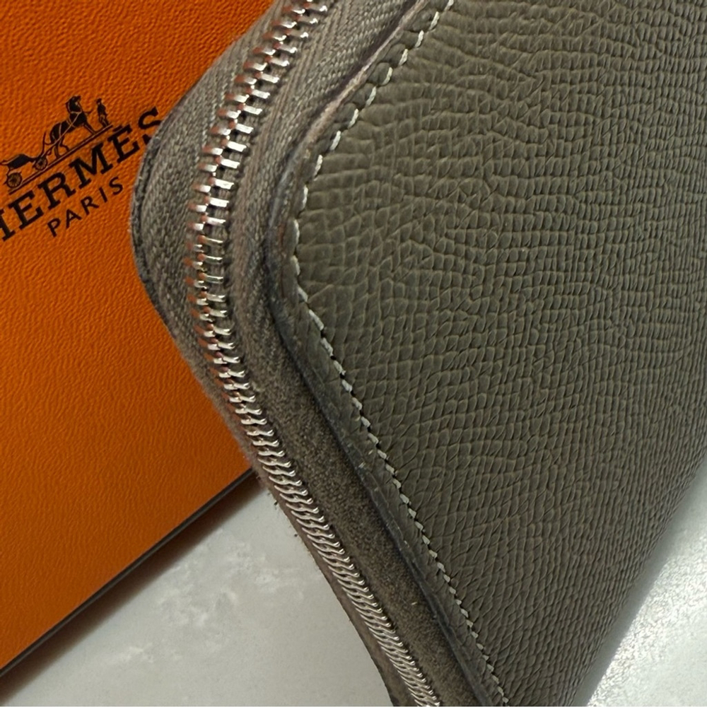 Authentic Hermes Chevre Leather Zip Wallet - Picture 6 of 15